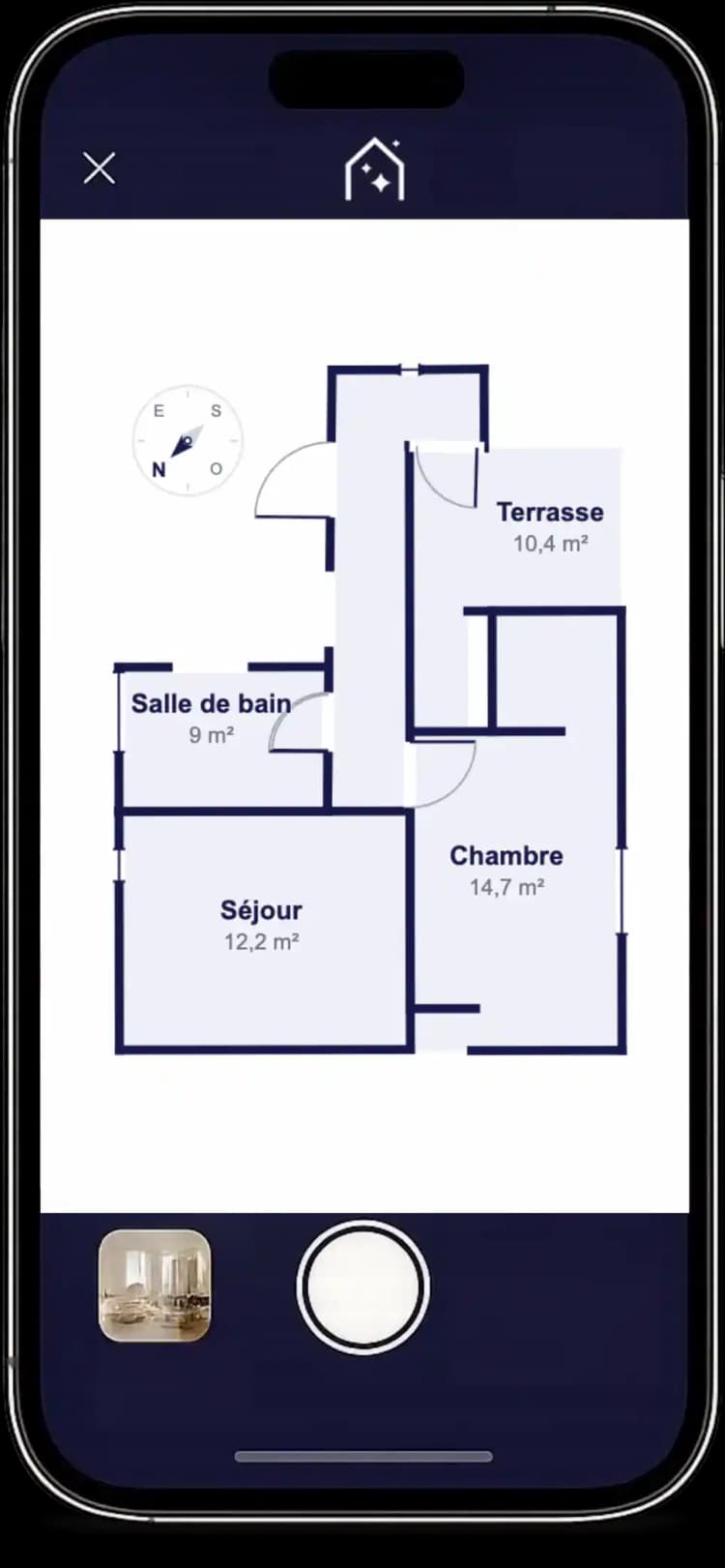 Scan d’une pièce et plan 2D sur l’application IACrea