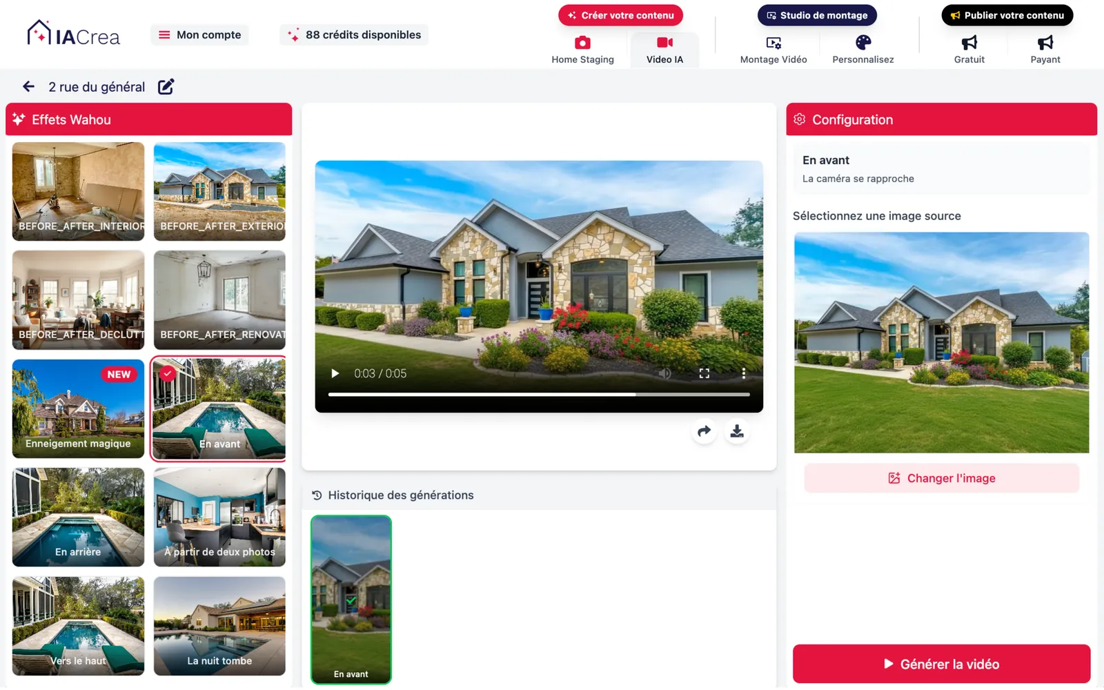 Plateforme web IACrea