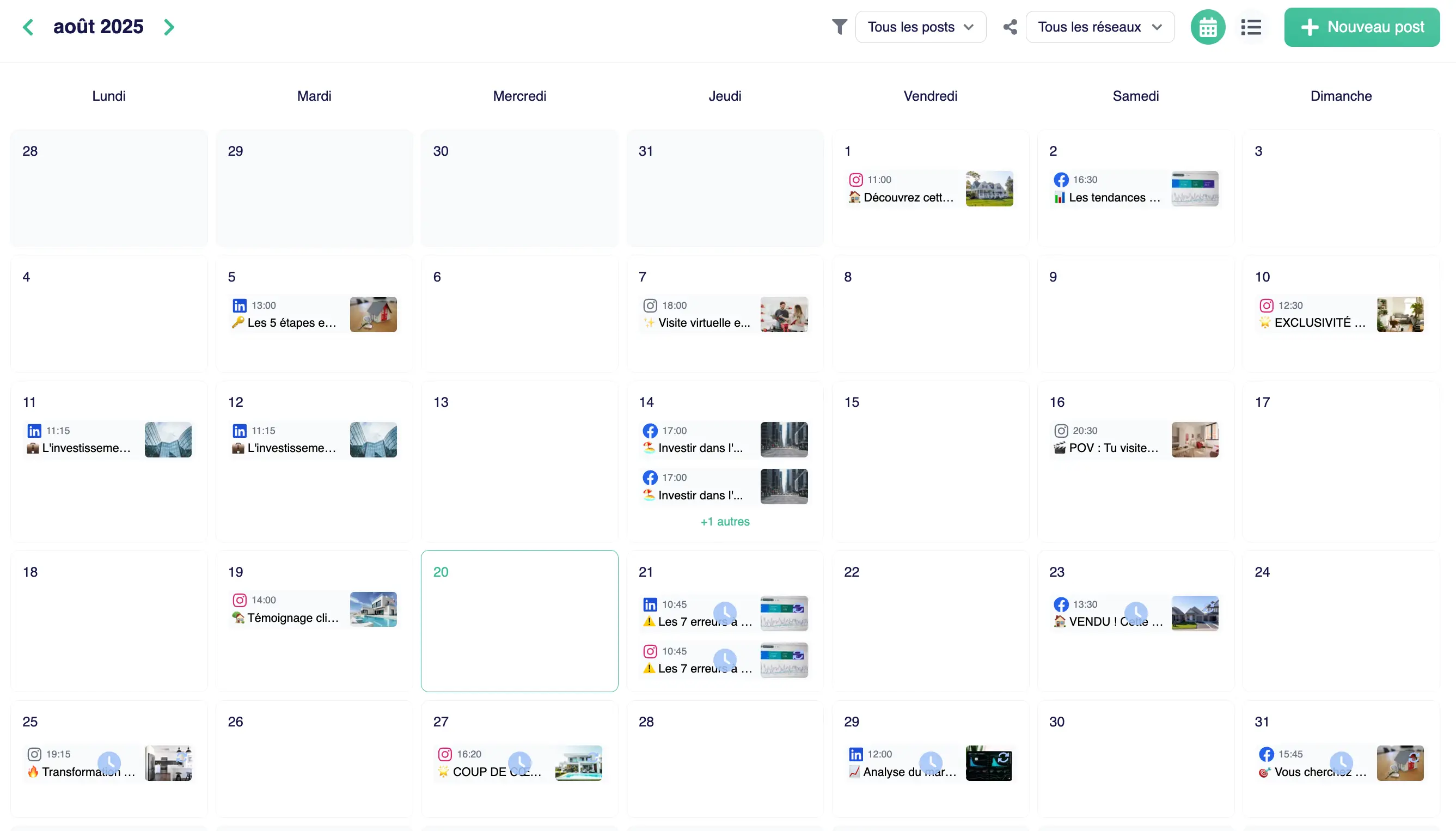 Publier sur Instagram et Facebook : guide immobilier IACrea